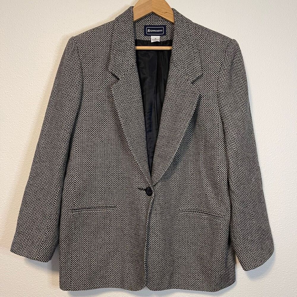 Vintage Requirements Polka Dot Textured Blazer‎ Size 16